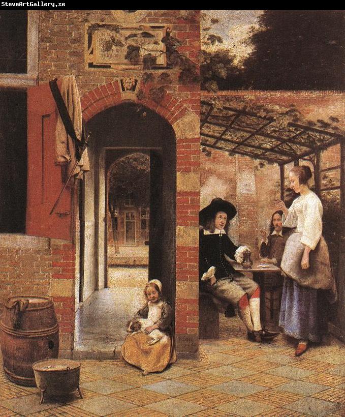 HOOCH, Pieter de Drinkers in the Bower af